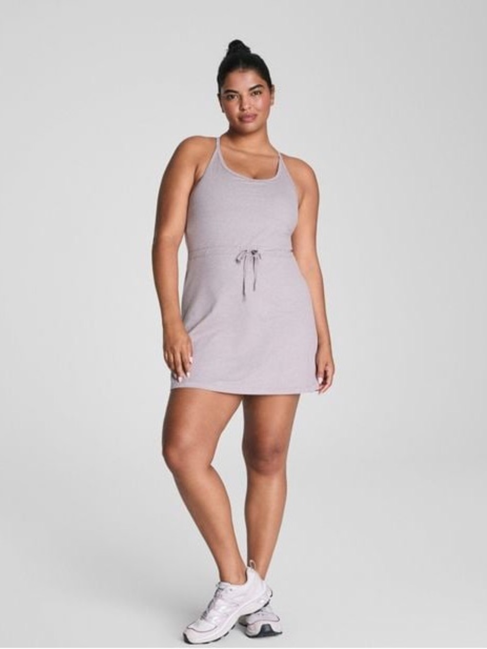 SPANX Active Dress Built In Shorts Drawstring Racerback Taupe M